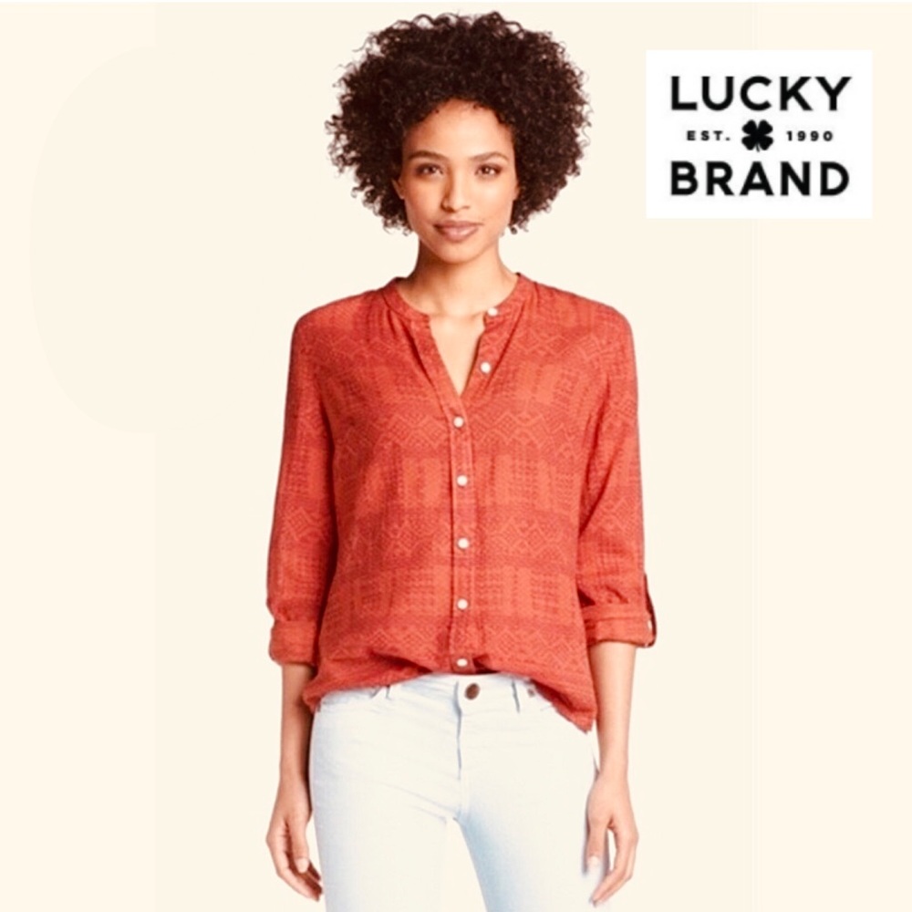 Lucky Brand for Peter Dunham Jodi Linen Style Top